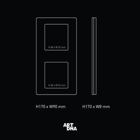 หน้ากาก 2 ช่อง แนวตั้ง ART DNA รุ่น BS TYPE ขนาด 3X3 สีสแตนเลส_2